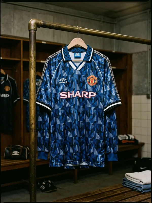 1990s oversized geometric patterned football shirt