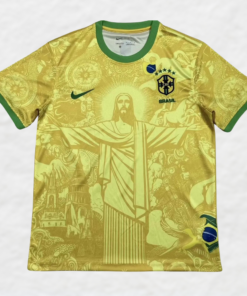 Brazil 2024/25 Yellow 'JESUS CHRIST THE REDEEMER' SPECIAL EDITION SHIRT