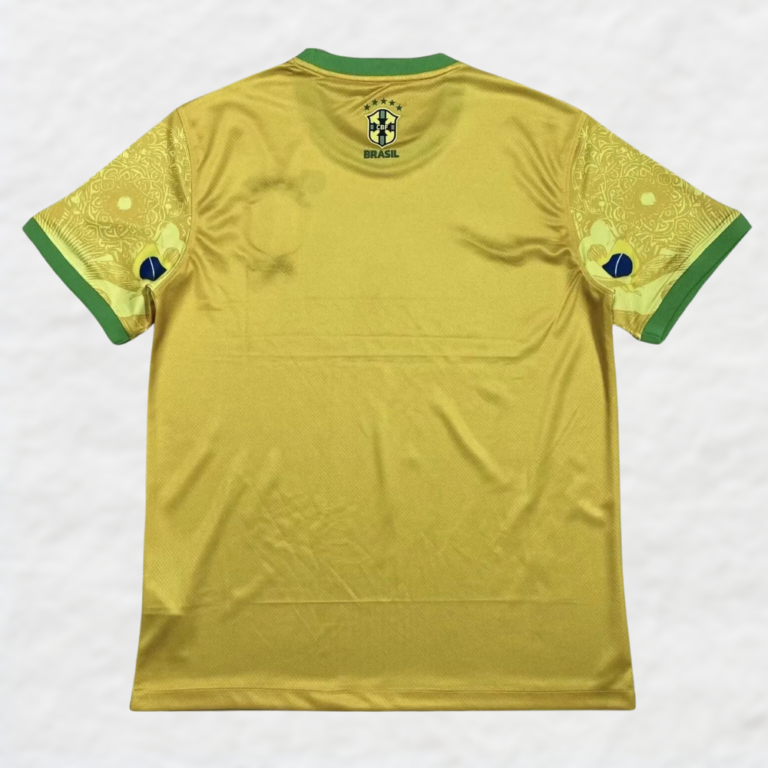 Alternative view of Brazil 2024/25 Yellow 'JESUS CHRIST THE REDEEMER' SPECIAL EDITION SHIRT