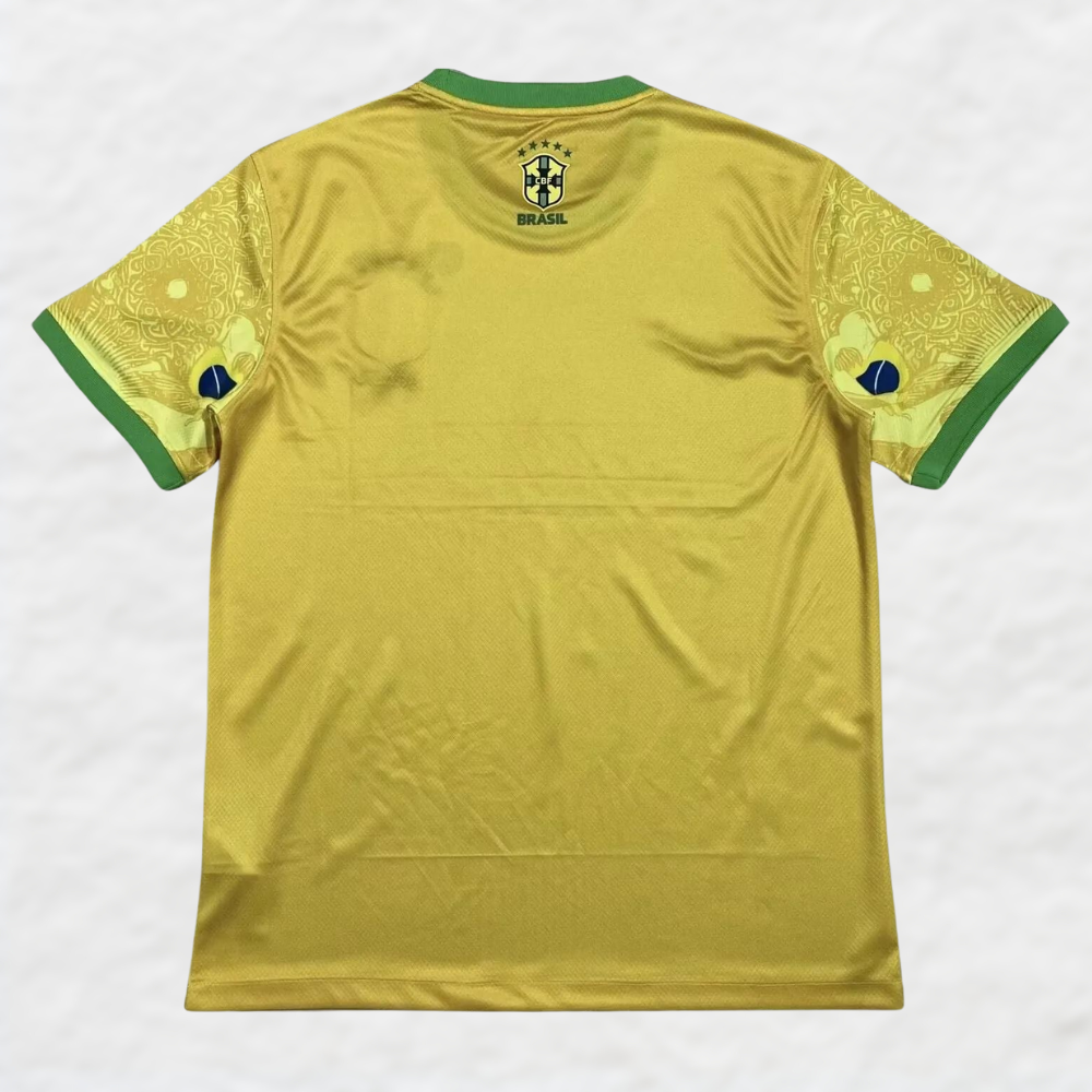 Brazil 2024/25 Yellow 'JESUS CHRIST THE REDEEMER' SPECIAL EDITION SHIRT - Image 2