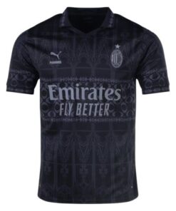 x Pleasures AC Milan 2024 Men’s Fourth Shirt – Dark Version