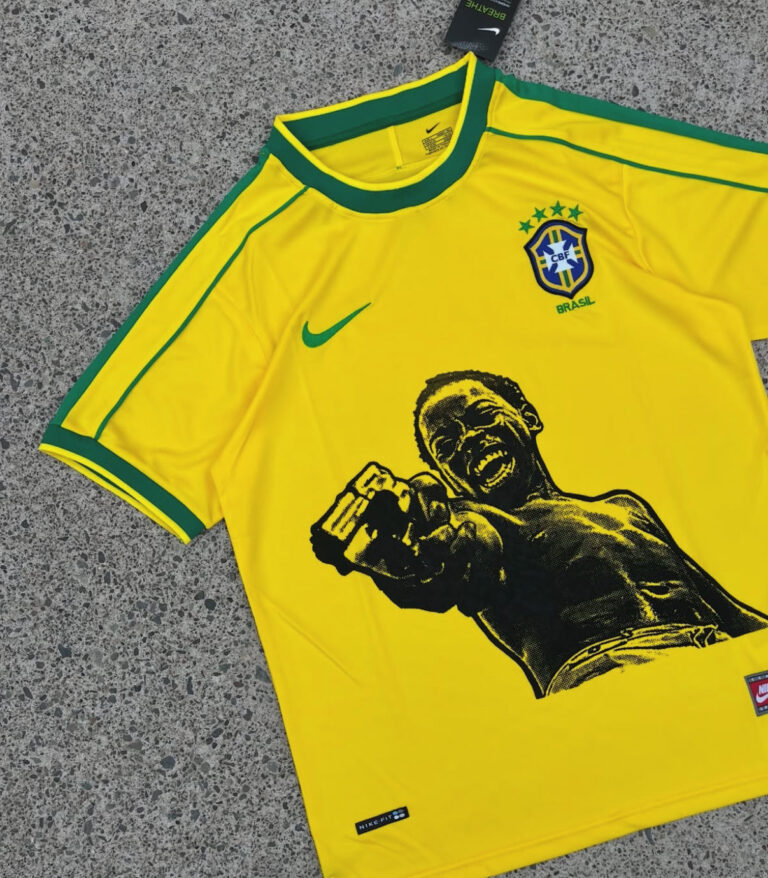 Alternative view of Brazil 1998 Retro X City of God Concept Jersey