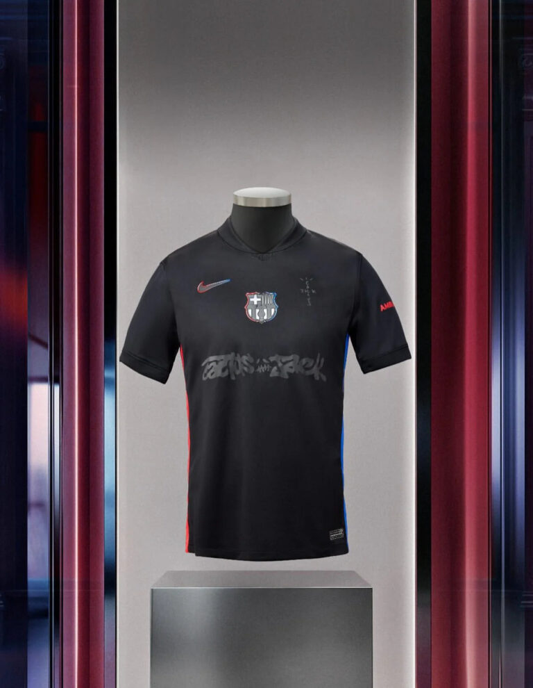 Alternative view of FC Barcelona Travis Scott away jersey