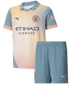 Manchester City 2024/25 Infant ‘Definitely City’ Fourth Shirt & Shorts Set