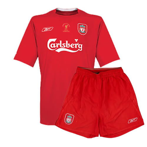 Retro Liverpool Home UCL Winners Kids Kit 04/05