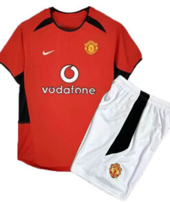Retro Manchester United Home Kids Kit 02/04