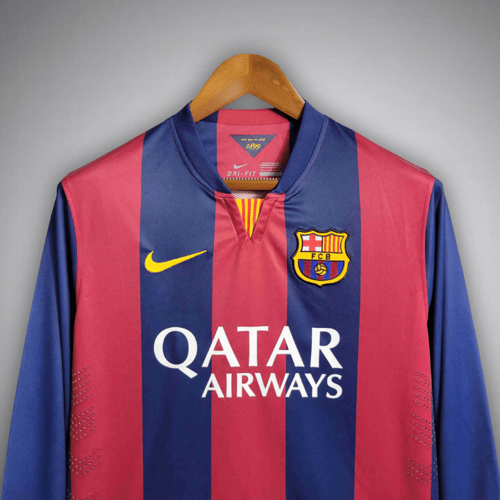 FC Barcelona 2014-2015 Long Sleeve Home Kit - Image 5