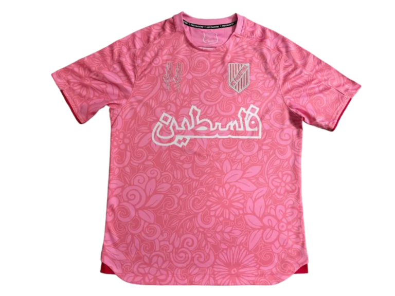 FC Palestina X Farrah Azam Collab shirt Palestine Pink kit